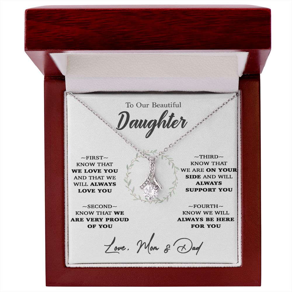 To My Daughter Necklace, Gift for Daughter From Mom and Dad,Birthday Gift