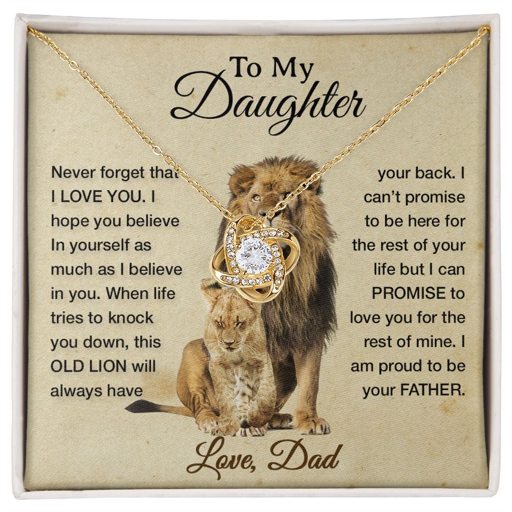 To My Daughter Necklace, Xmas Gift For Daughter From Dad, Daughter Father Lion
