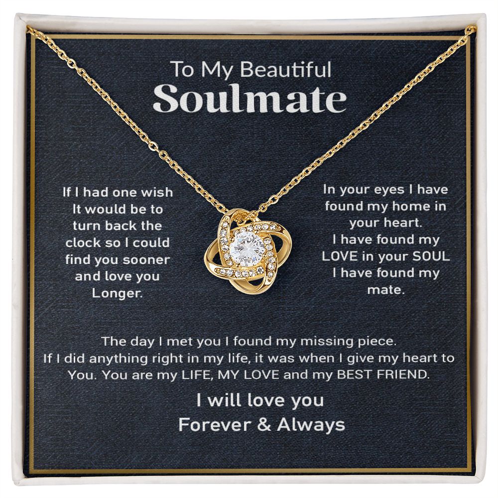 To My Soulmate Necklace, Gift For Her, Gift For Soulmate, Valentine's Gift for My Wife Girlfriend