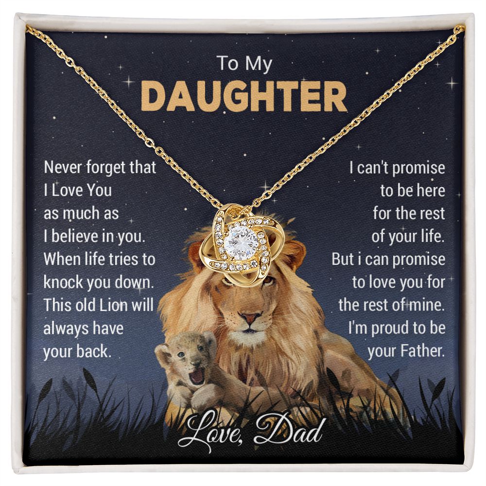 To My Daughter Necklace, Gift For Daughter From Dad, Daughter Father Lion11