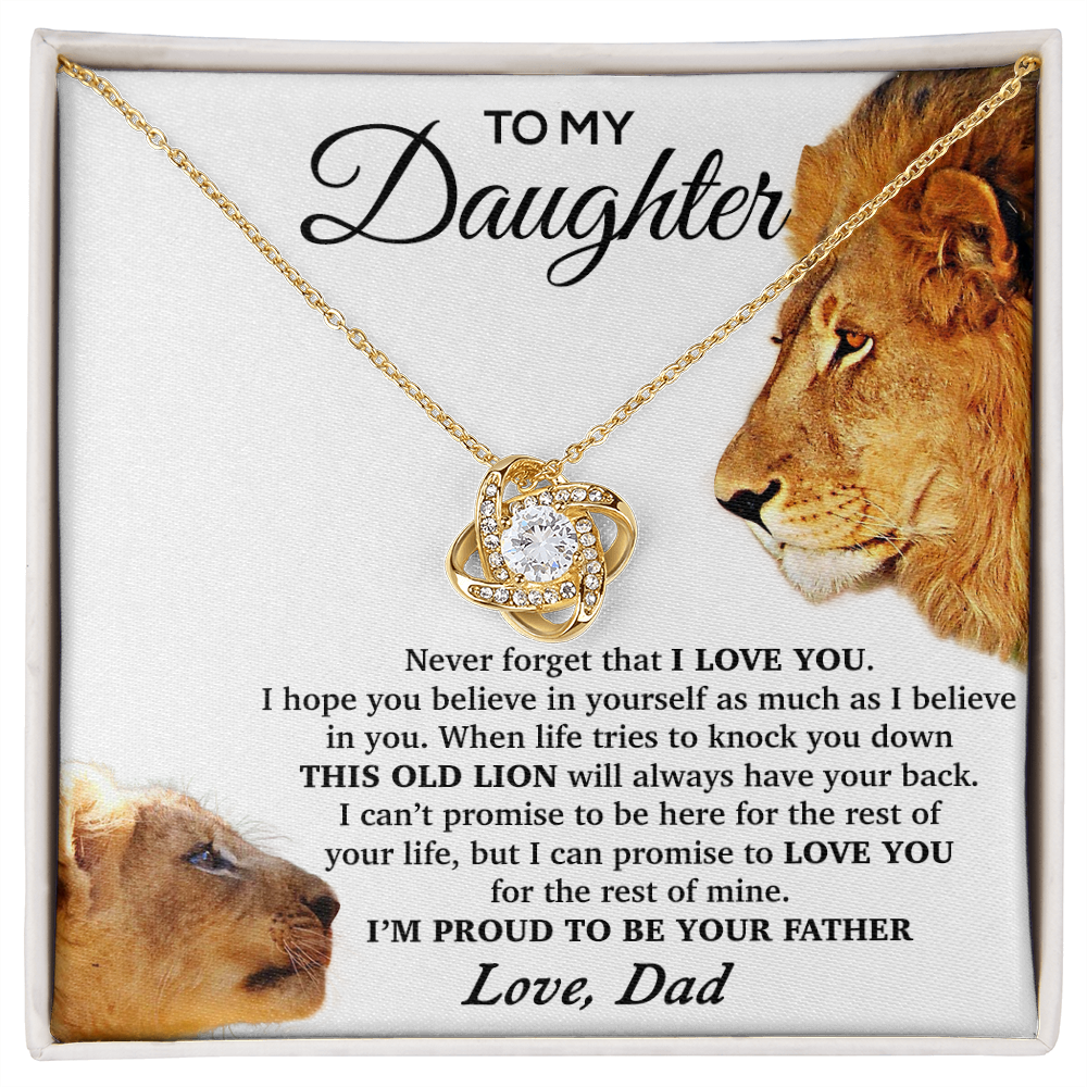 To My Daughter Necklace, Gift For Daughter From Dad, Daughter Father Lion Gift