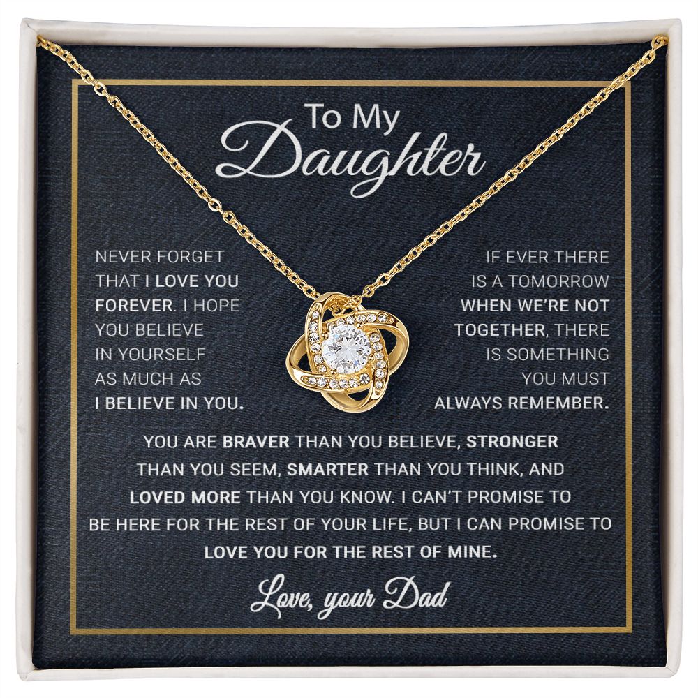To My Daughter Necklace, Gift For Daughter From Dad, Daughter Father Necklace Green
