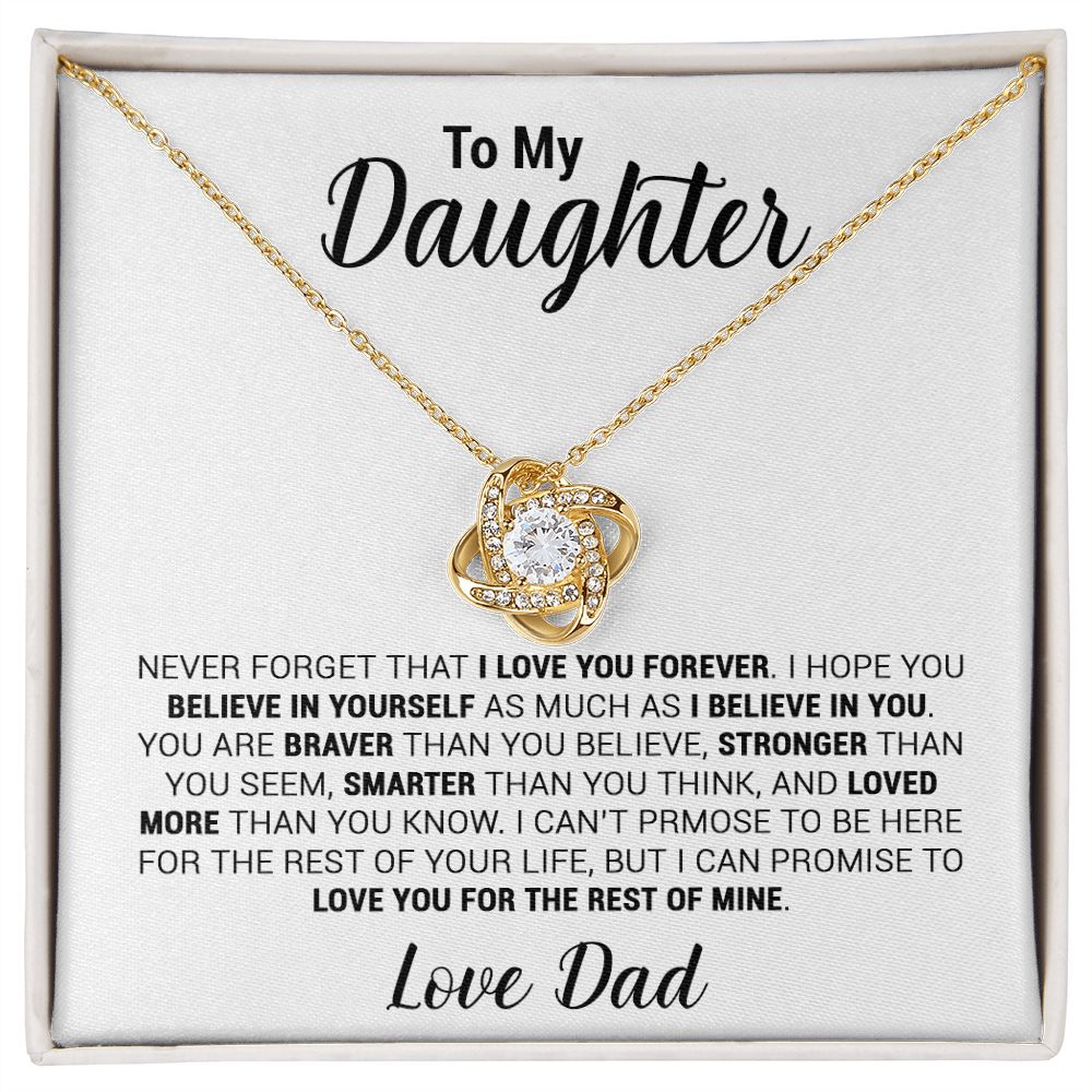 To My Daughter Necklace, Gift For Daughter From Dad, Daughter Father Necklace
