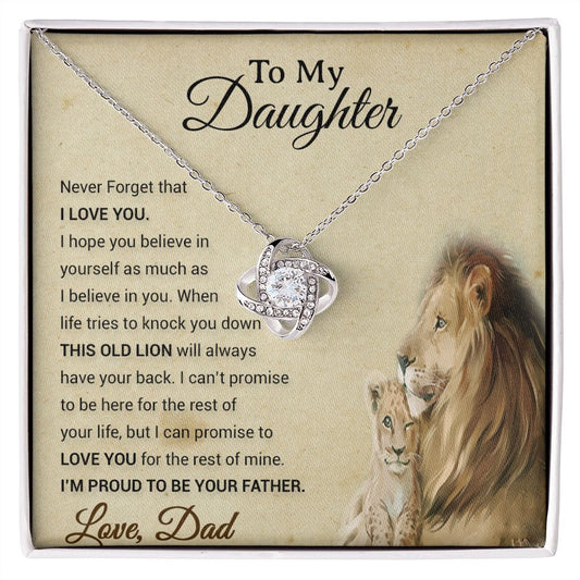 To My Daughter Necklace, Xmas Gift For Daughter From Dad, Daughter Father Lion