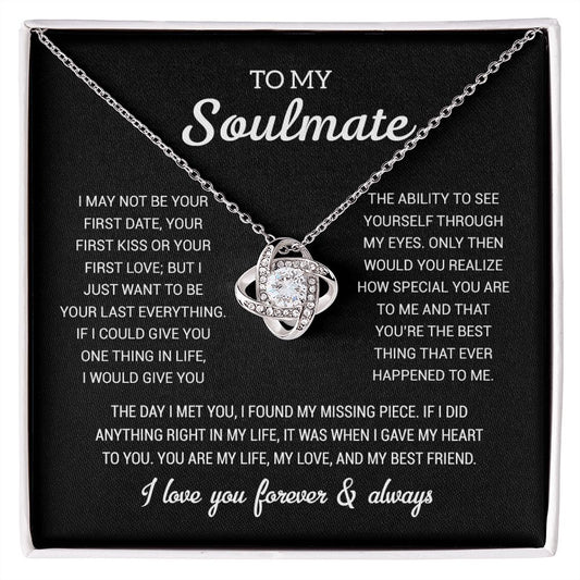 To My Soulmate Gold Necklace Gift, Anniversary Gift For Her, Wife Soulmate Gift
