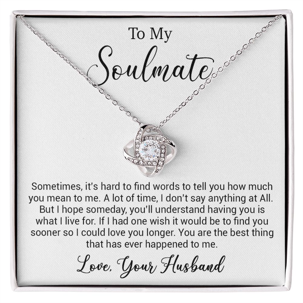 To My Soulmate Necklace, Gift For Wife Girlfriend From Husband, Valentines Day