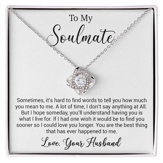 To My Soulmate Necklace, Gift For Wife Girlfriend From Husband, Valentines Day
