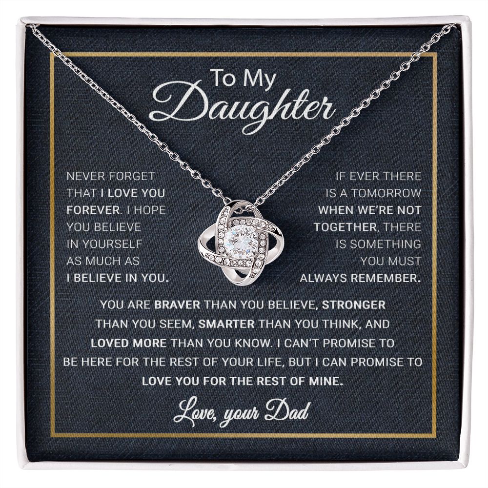 To My Daughter Necklace, Gift For Daughter From Dad, Daughter Father Necklace Green