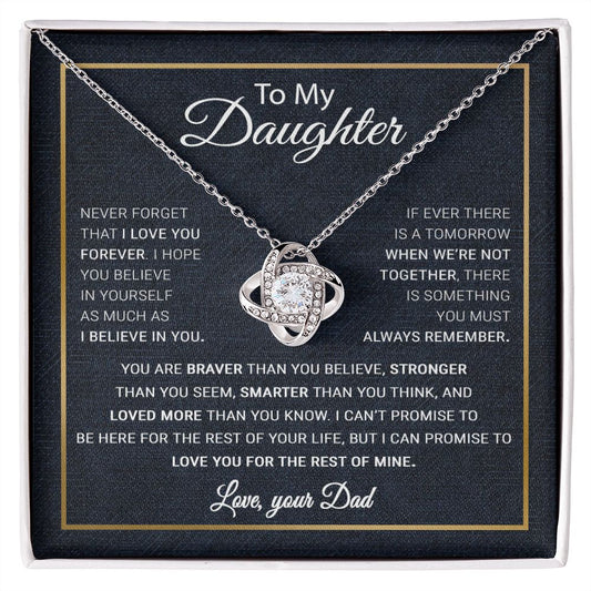 To My Daughter Necklace, Gift For Daughter From Dad, Daughter Father Necklace Green