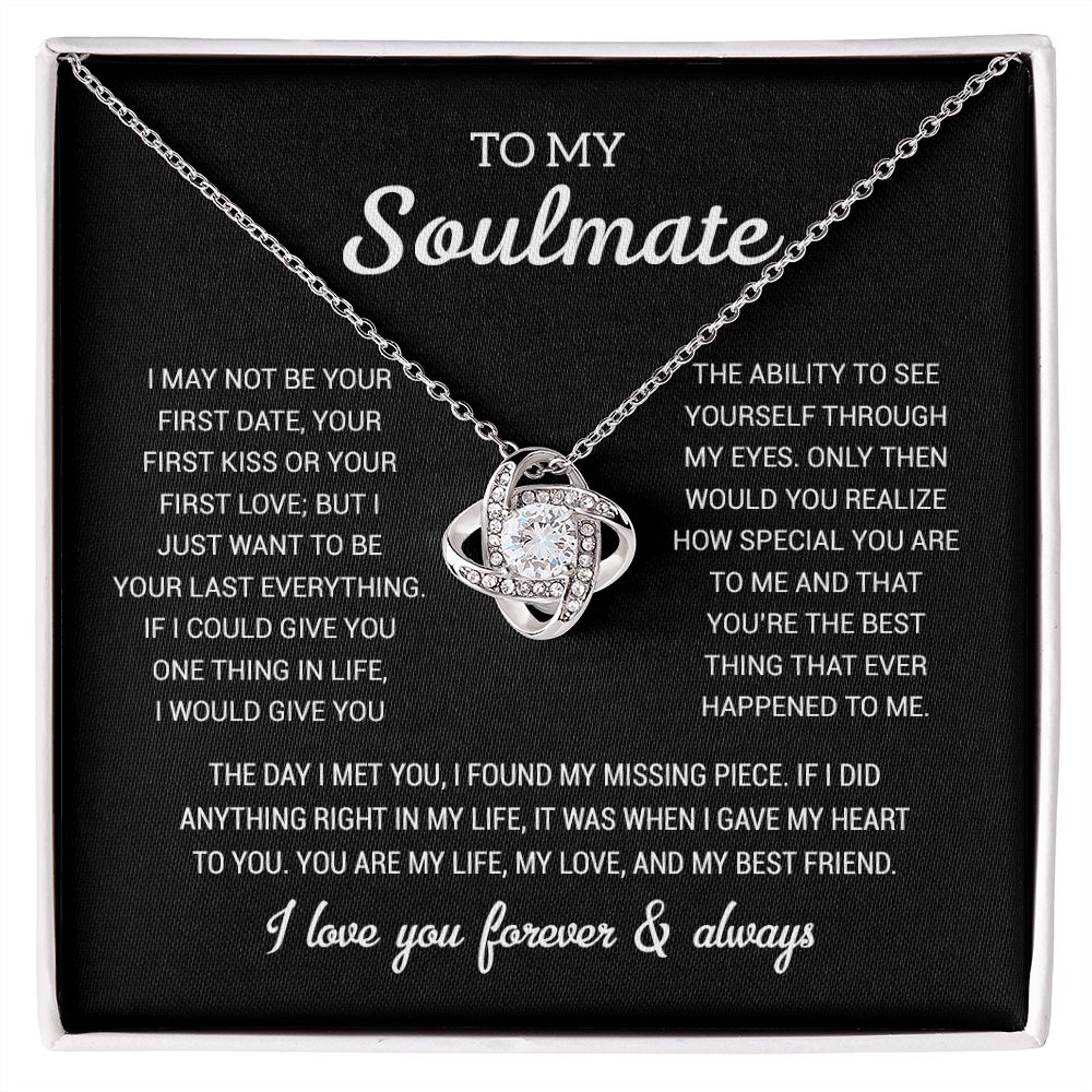 To My Soulmate Gold Necklace Gift, Anniversary Gift For Her, Wife Soulmate Gift