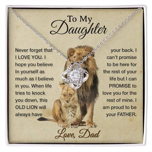 To My Daughter Necklace, Xmas Gift For Daughter From Dad, Daughter Father Lion