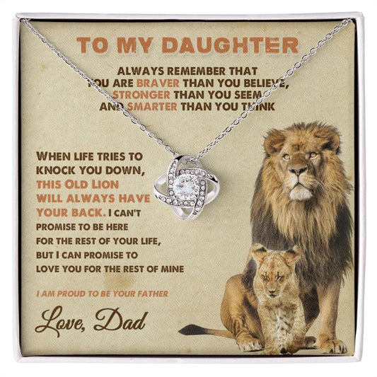 To My Daughter Necklace, Xmas Gift For Daughter From Dad, Daughter Father Lion