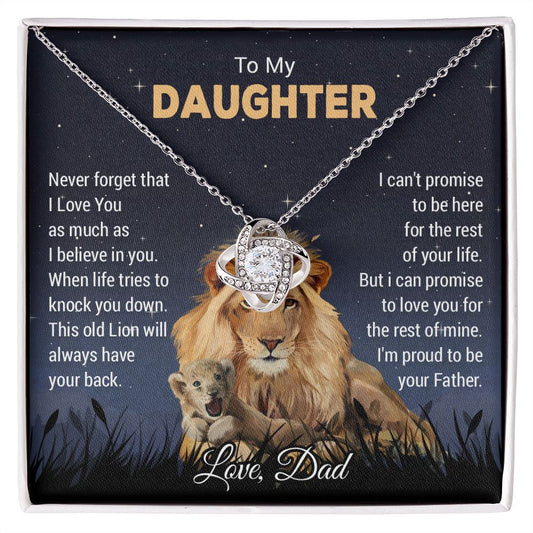 To My Daughter Necklace, Gift For Daughter From Dad, Daughter Father Lion11