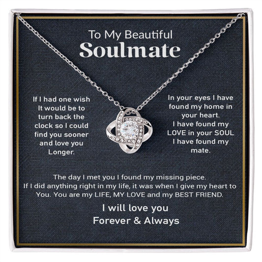 To My Soulmate Necklace, Gift For Her, Gift For Soulmate, Valentine's Gift for My Wife Girlfriend