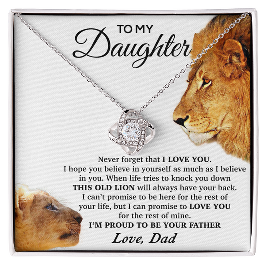 To My Daughter Necklace, Gift For Daughter From Dad, Daughter Father Lion Gift