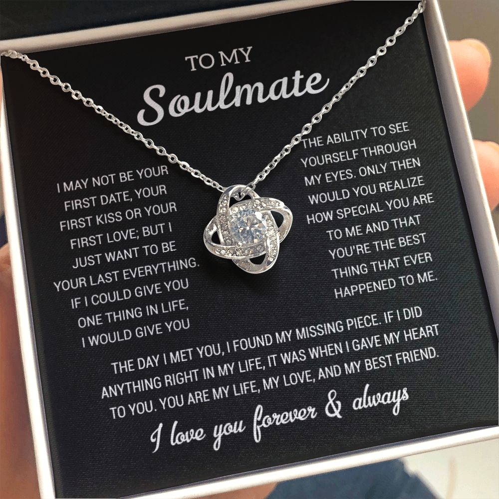 To My Soulmate Gold Necklace Gift, Anniversary Gift For Her, Wife Soulmate Gift