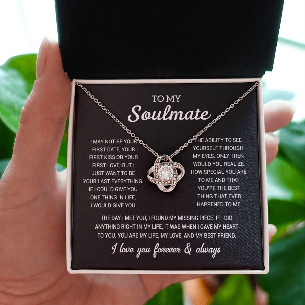 To My Soulmate Gold Necklace Gift, Anniversary Gift For Her, Wife Soulmate Gift