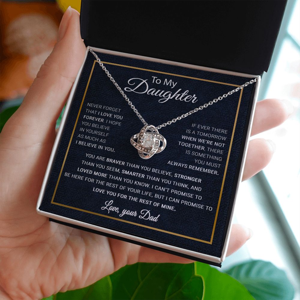 To My Daughter Necklace, Gift For Daughter From Dad, Daughter Father Necklace Green