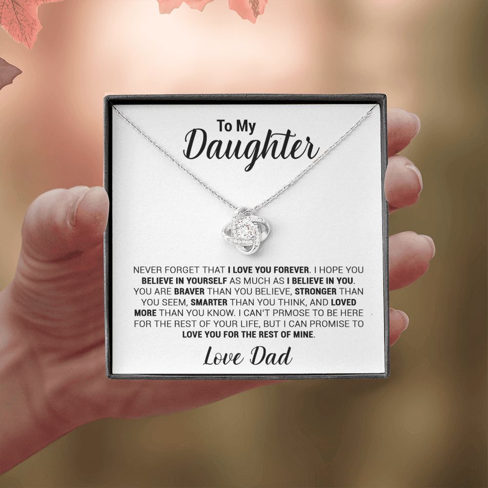 To My Daughter Necklace, Gift For Daughter From Dad, Daughter Father Necklace