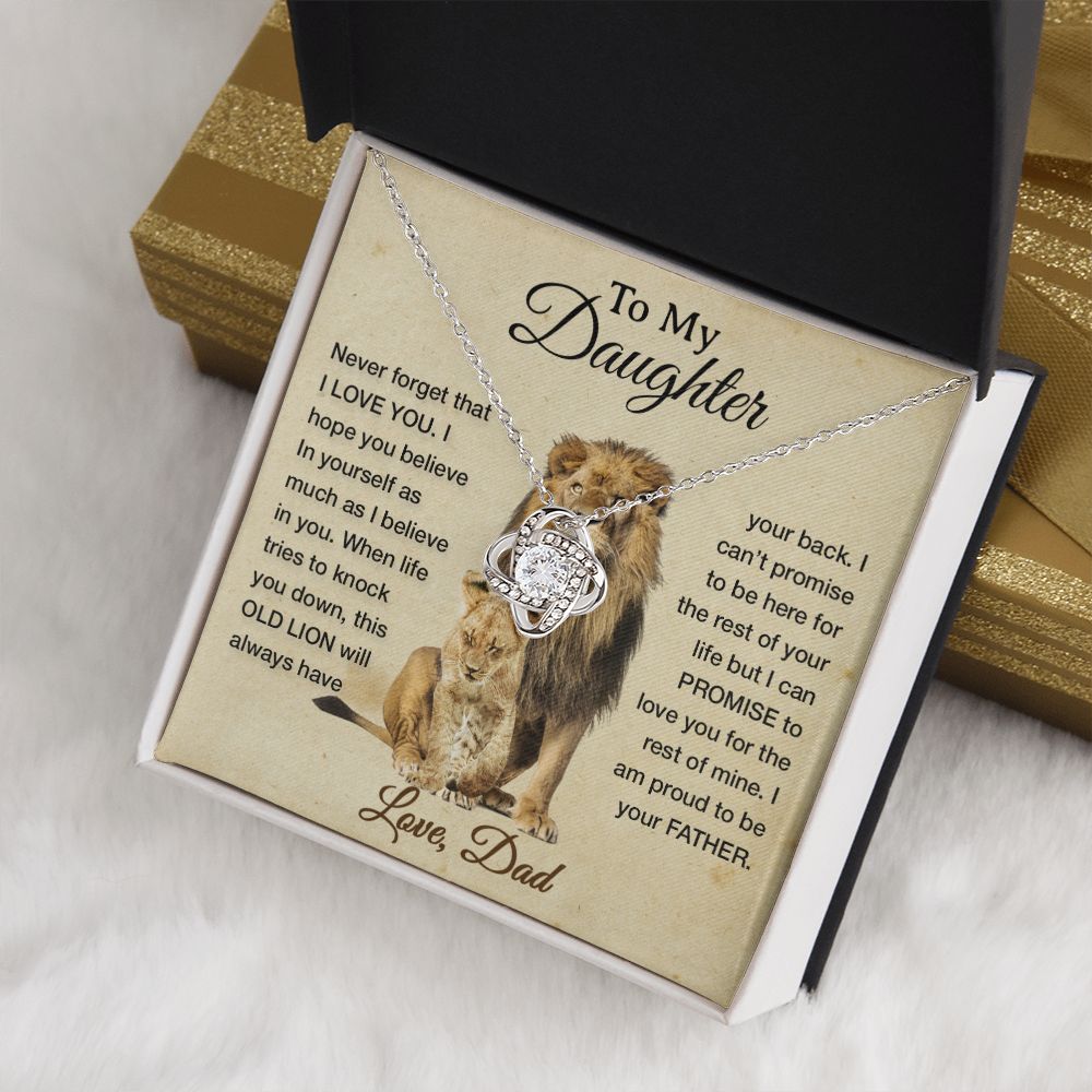 To My Daughter Necklace, Xmas Gift For Daughter From Dad, Daughter Father Lion