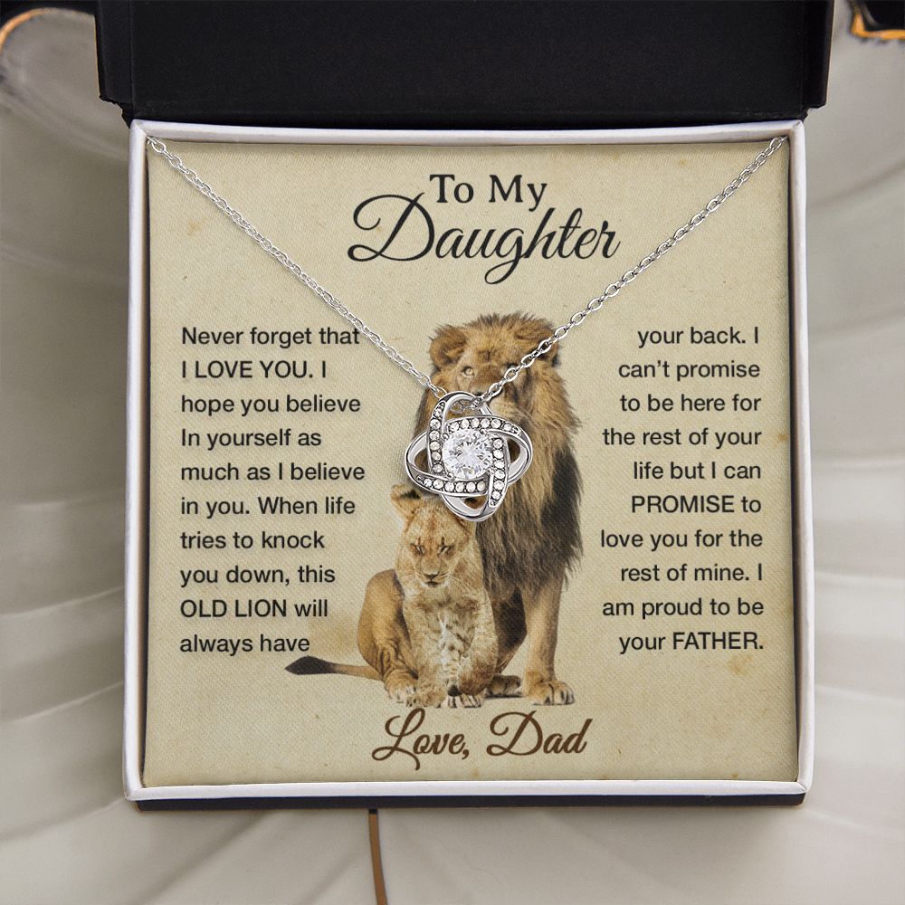 To My Daughter Necklace, Xmas Gift For Daughter From Dad, Daughter Father Lion