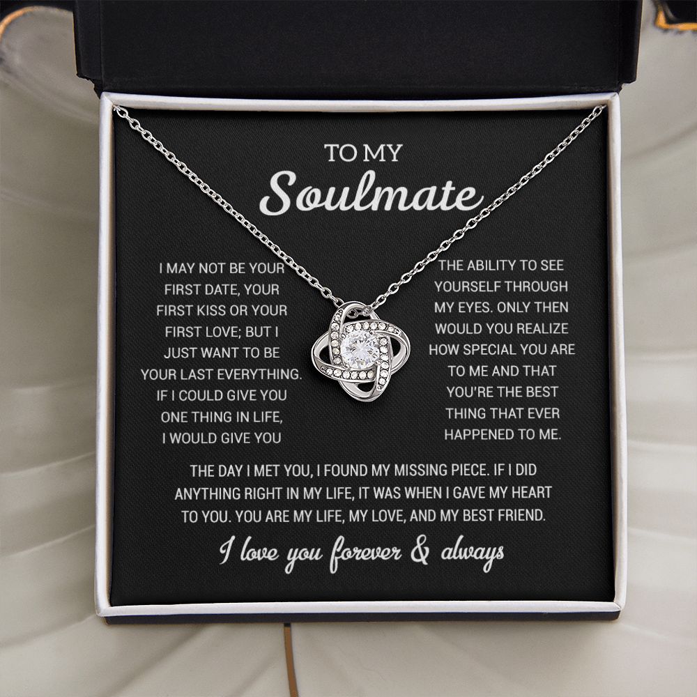 To My Soulmate Gold Necklace Gift, Anniversary Gift For Her, Wife Soulmate Gift