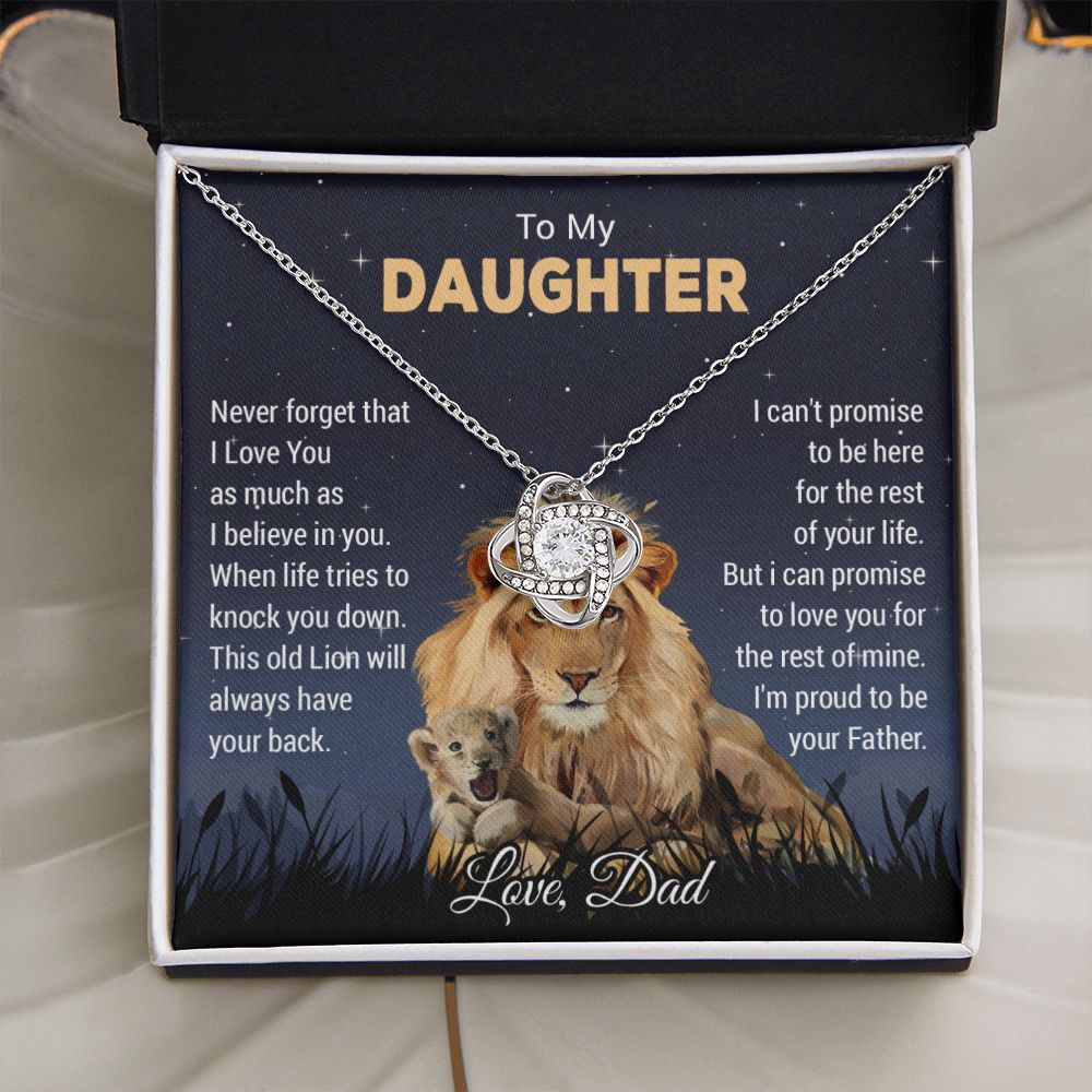 To My Daughter Necklace, Gift For Daughter From Dad, Daughter Father Lion11