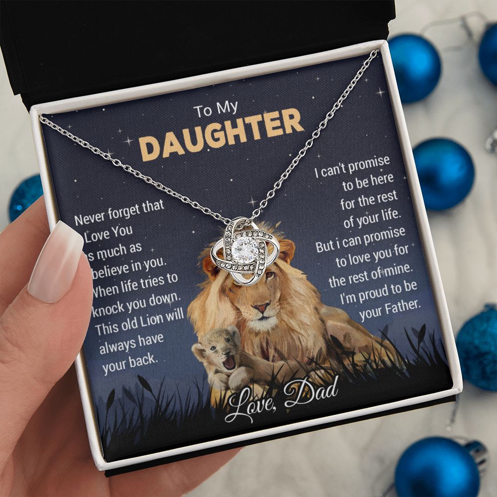 To My Daughter Necklace, Gift For Daughter From Dad, Daughter Father Lion11