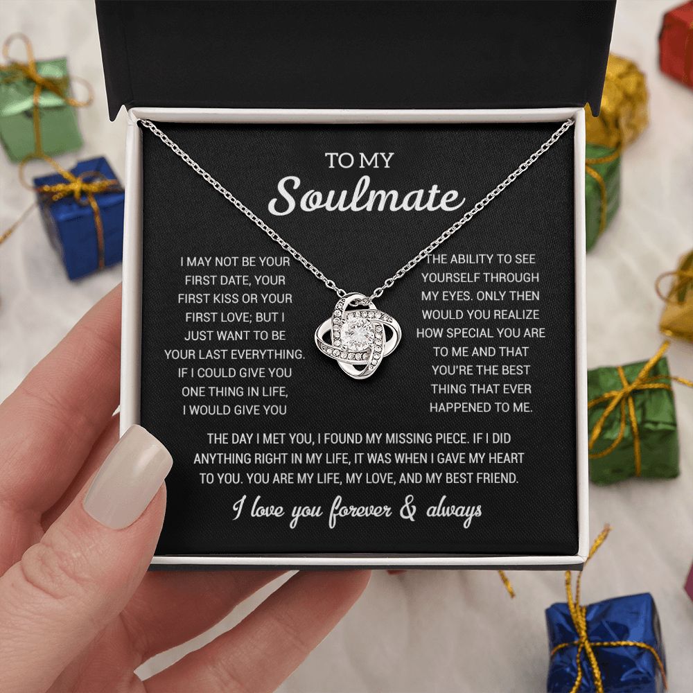 To My Soulmate Gold Necklace Gift, Anniversary Gift For Her, Wife Soulmate Gift