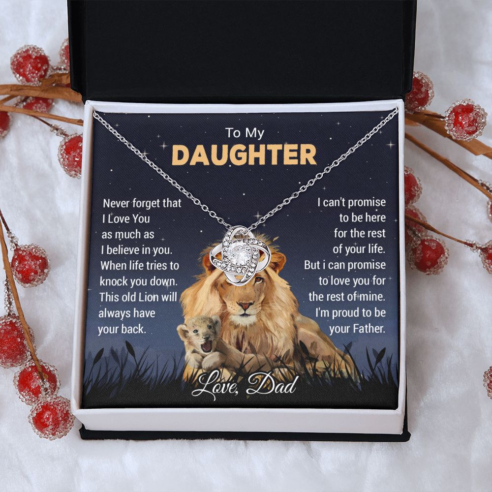 To My Daughter Necklace, Gift For Daughter From Dad, Daughter Father Lion11
