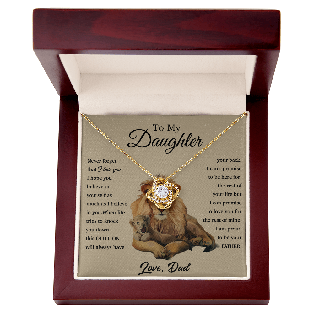 To My Daughter Lion Dad Necklace,Father Daughter Gift,Birthday Gift for Daughter
