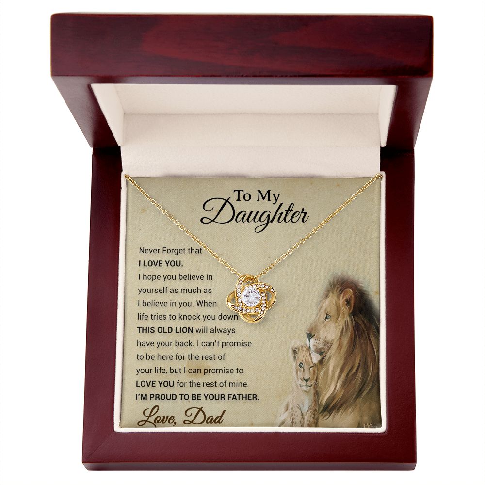 To My Daughter Necklace, Xmas Gift For Daughter From Dad, Daughter Father Lion