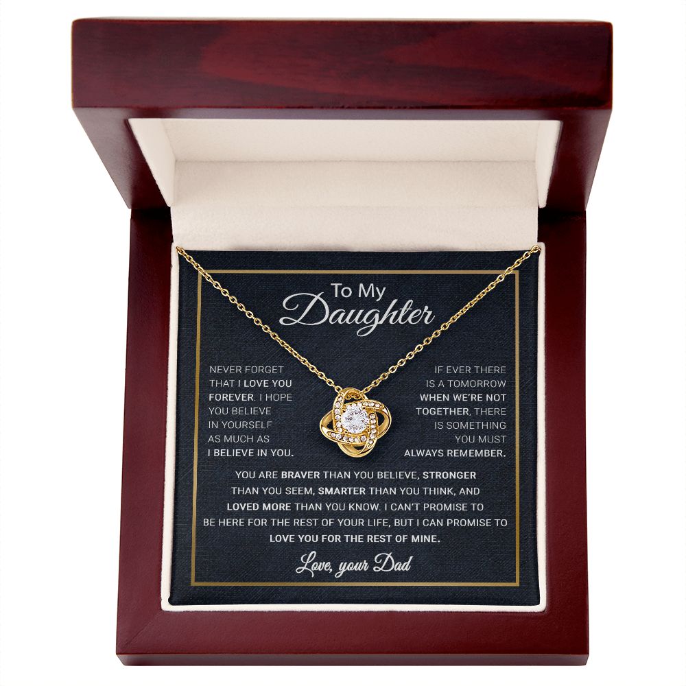 To My Daughter Necklace, Gift For Daughter From Dad, Daughter Father Necklace Green