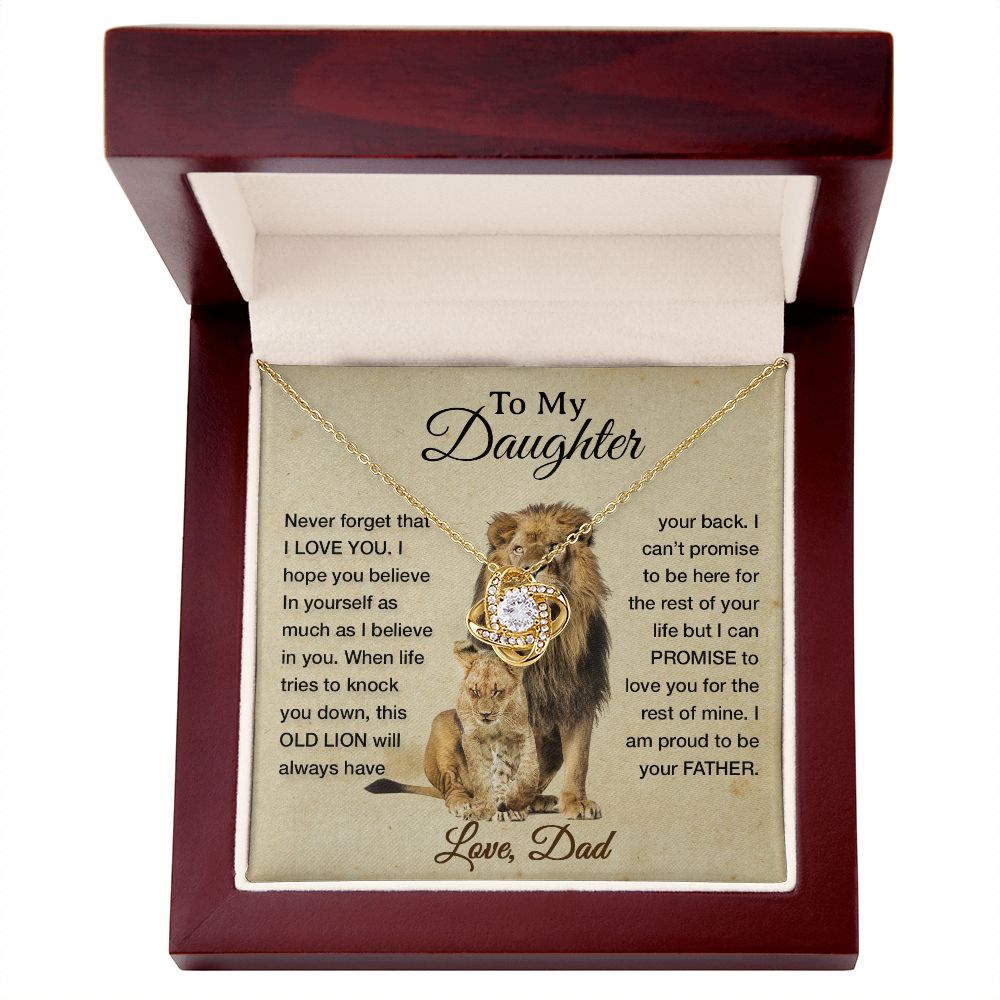 To My Daughter Necklace, Xmas Gift For Daughter From Dad, Daughter Father Lion