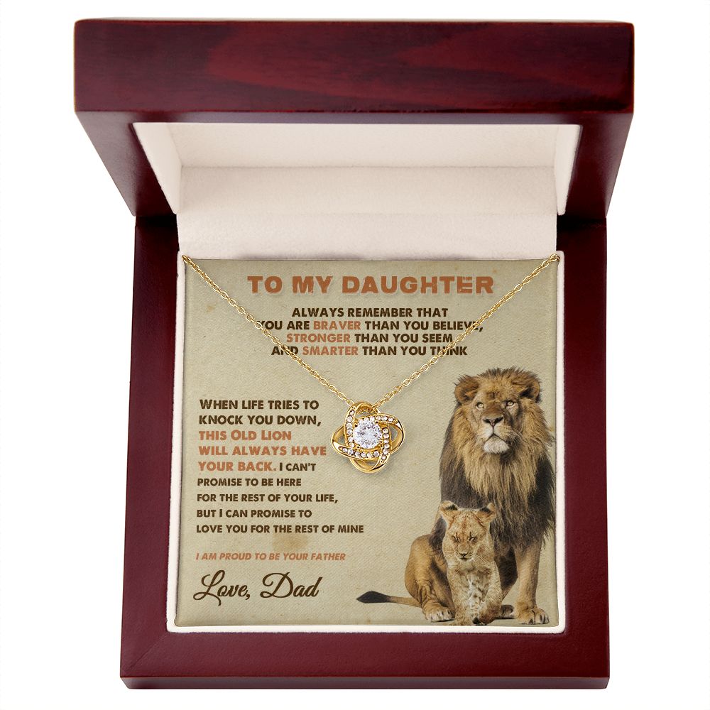 To My Daughter Necklace, Xmas Gift For Daughter From Dad, Daughter Father Lion