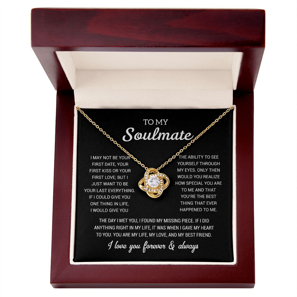 To My Soulmate Gold Necklace Gift, Anniversary Gift For Her, Wife Soulmate Gift