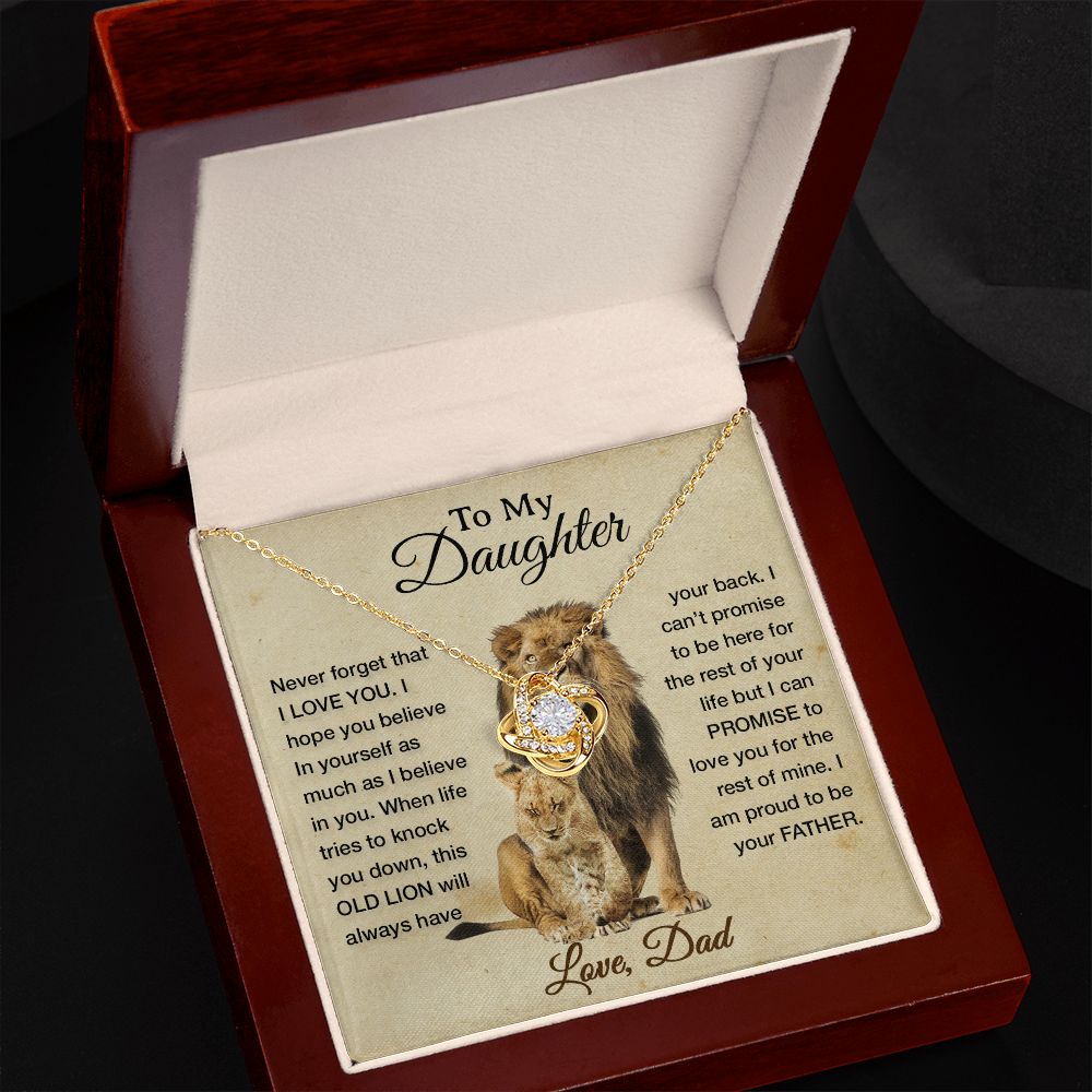 To My Daughter Necklace, Xmas Gift For Daughter From Dad, Daughter Father Lion
