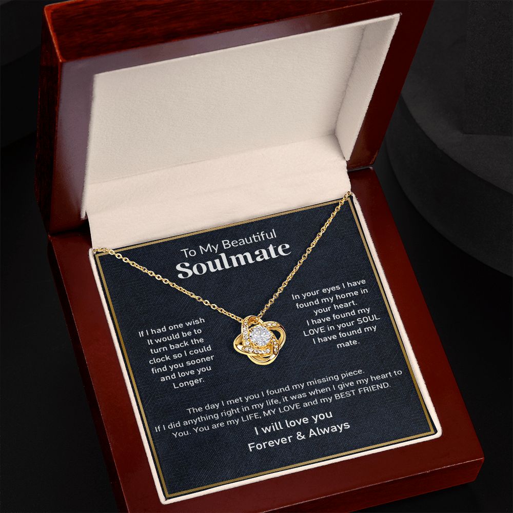 To My Soulmate Necklace, Gift For Her, Gift For Soulmate, Valentine's Gift for My Wife Girlfriend