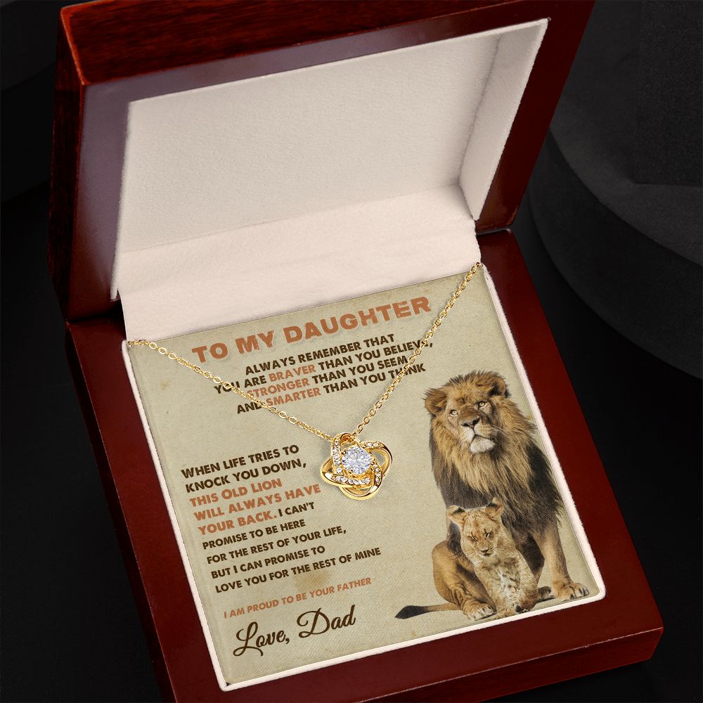 To My Daughter Necklace, Xmas Gift For Daughter From Dad, Daughter Father Lion