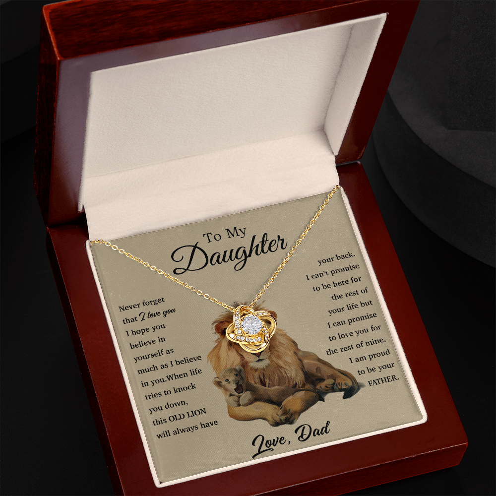 To My Daughter Lion Dad Necklace,Father Daughter Gift,Birthday Gift for Daughter