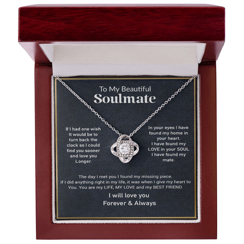 To My Soulmate Necklace, Gift For Her, Gift For Soulmate, Valentine's Gift for My Wife Girlfriend