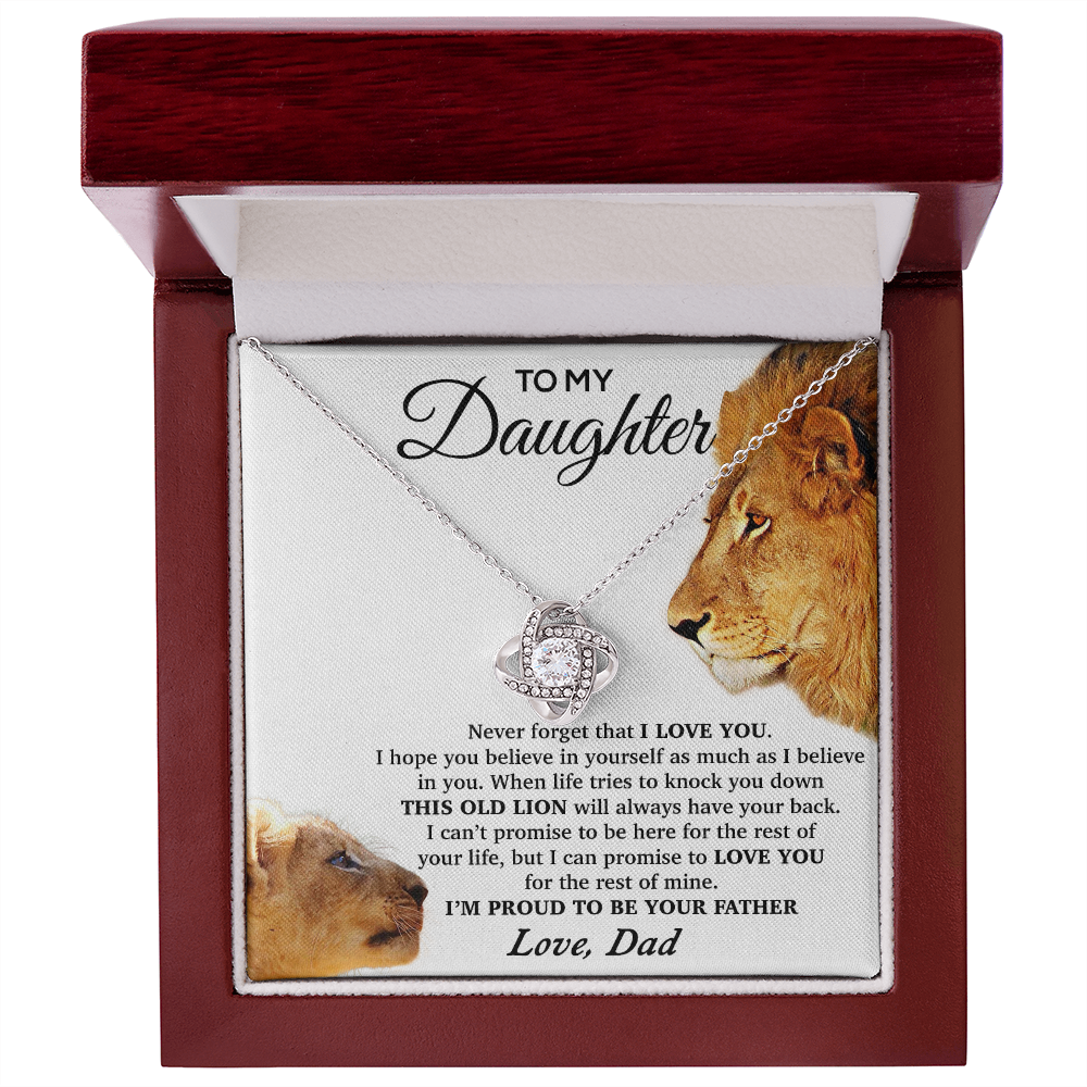 To My Daughter Necklace, Gift For Daughter From Dad, Daughter Father Lion Gift