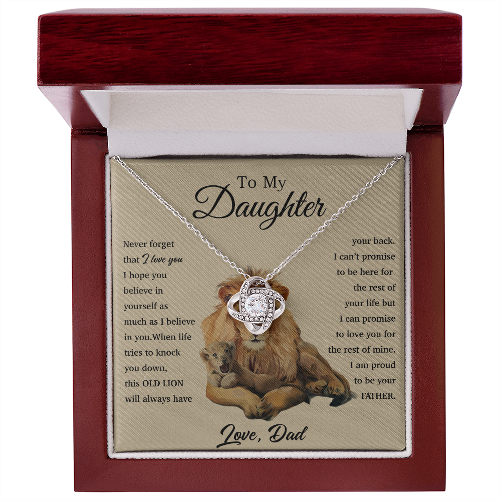 To My Daughter Lion Dad Necklace,Father Daughter Gift,Birthday Gift for Daughter