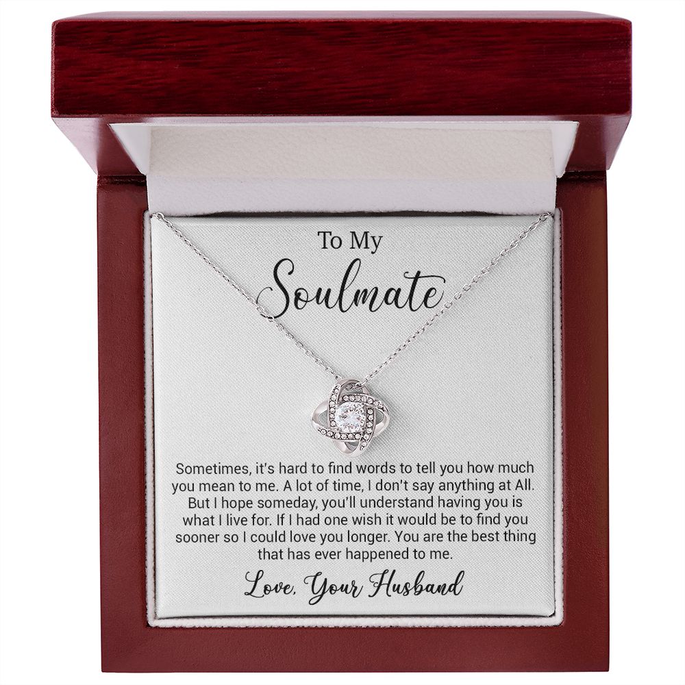 To My Soulmate Necklace, Gift For Wife Girlfriend From Husband, Valentines Day