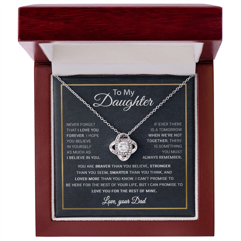To My Daughter Necklace, Gift For Daughter From Dad, Daughter Father Necklace Green