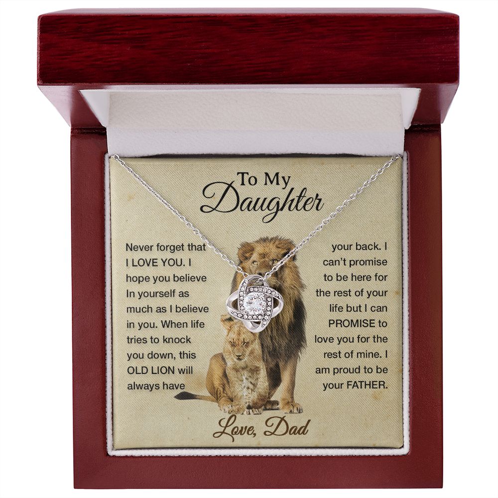 To My Daughter Necklace, Xmas Gift For Daughter From Dad, Daughter Father Lion