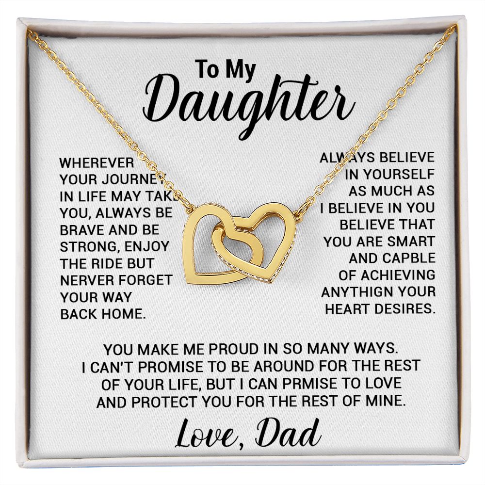 To My Daughter Necklace, Gift For Daughter From Dad, Daughter Father Necklace