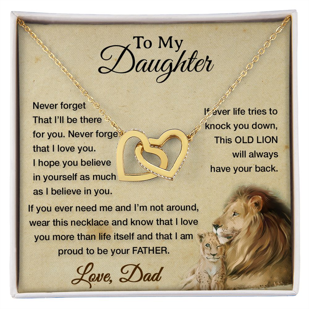 To My Daughter Necklace, Xmas Gift For Daughter From Dad, Daughter Father Lion