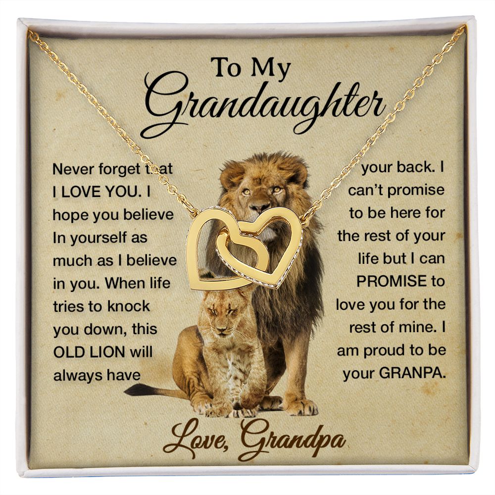 To My Granddaughter Necklace , Gift From Grandpa Papa Lion Dad, Christmas Gift