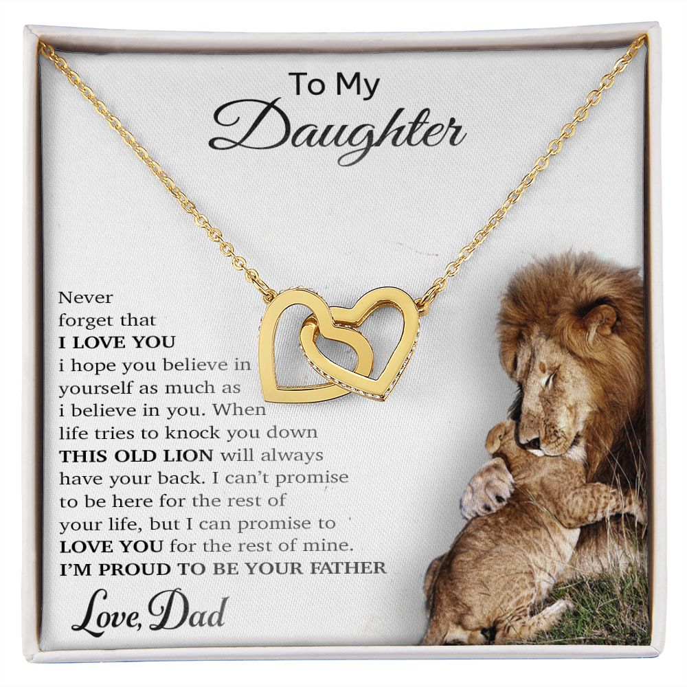 To My Daughter Necklace, Gift For Daughter From Dad, Daughter Father Lion Gift